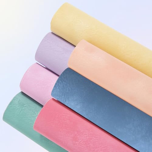 8 Colors 13 x 7.9 Inch PU Leather Rolls Soft Microfiber Leather Sheets Frosted Synthetic Waterproof Colorful Faux Suede Fabric for DIY Crafts Projects ﻿Handbags Bows Hair Accessories - color: 8 Colors3