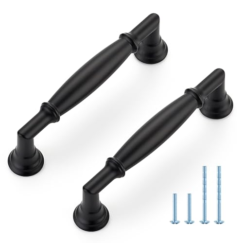 HOME EDIT Matte Black Cabinet Handles 3-1/2 Inch Pulls 5 Pack - color: Matte Black, size: 3-1/2 inches Hole Center