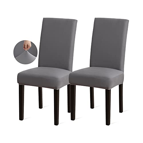 Sufdari Dining Chair Covers,Kitchen Chair Cover,Parsons Chair Slipcover,Spandex Chair Protectors for Dining Room Stretch Chairs Cover Set of 2 -Gray - color: .Gray, size: 2 Pack
