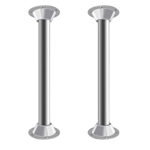 RV Table Base Mount,Camper Aluminum RV Table and Floor Mounting Base - color: Silver Aluminum - 2 Pack