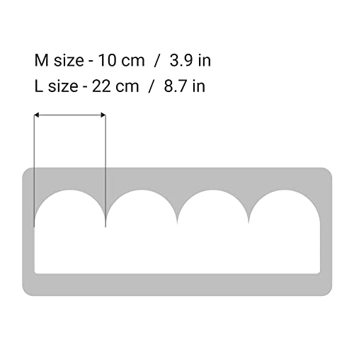 Border Reusable Plastic Wall Stencil // Frill - SEMICIRCLES 10 // Art Craft Mylar Template (17.7"x37.4") - color: Frill Semicircles 10, size: 45x95cm