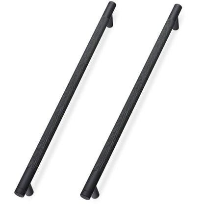 20 Pack Matte Black Cabinet Pulls knurled 10 Inch Hole Centers Kitchen Cabinet Handles Black Drawer Pulls Cabinet Hardware - color: Matte Black, size: 10 in Hole Center