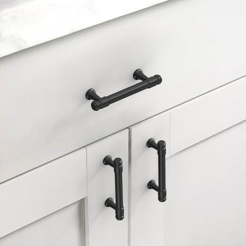 Asidrama 10 Pack 3 Inch Matte Black Kitchen Cabinet Handles - color: Matte Black, size: 3" Hole Center(76mm)