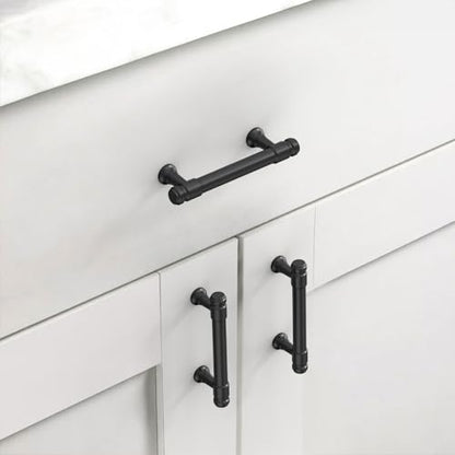 Asidrama 10 Pack 3 Inch Matte Black Kitchen Cabinet Handles - color: Matte Black, size: 3" Hole Center(76mm)