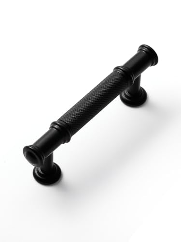 5 Pack Black Cabinet Pulls 3" Hole Center Matte Black Handles Drawer Pulls Closet Bathroom Vanity Dresser Hardware Zinc Alloy - color: Black, size: 3"(76mm) Hole Centers