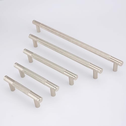10 Pack 5 Inch Brushed Satin Nickel Kitchen Cabinet Handles - color: Brushed Satin Nickel, size: 5'' Hole Center(128mm)