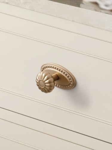 Champagne Bronze Cabinet Knobs 5 Pack with Base - color: Champagne Bronze, size: Knob with Base