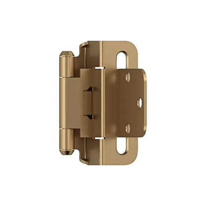Amerock 1 Pair 3/8" Inset Champagne Bronze Self-Closing Wrap Hinge - color: Champagne Bronze, size: 3/8 Inch (10 mm) Inset