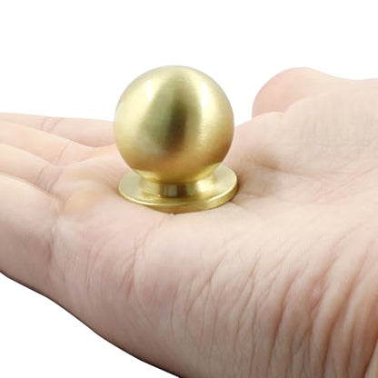 Jiozermi 4 Pack Mini Round Solid Brass Knobs, 1 Inch, Gold - color: Gold, size: 1 Inch(25mm)