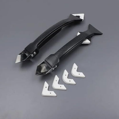 5PCS Silicone Caulking Tool Kit with Replaceable Pads Caulk Remover Glass Glue Angle Scraper for Kitchen Bathroom Window