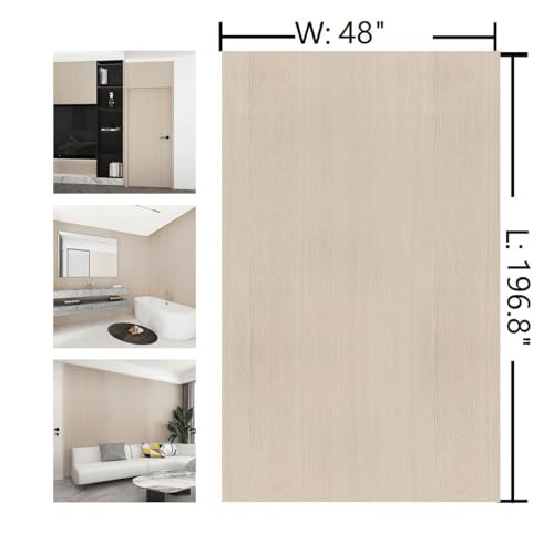 Extra Wide 48"x196" Natural Wood Contact Paper Beige Wood Grain Wallpaper - color: Beige, size: 48" x 196.9"