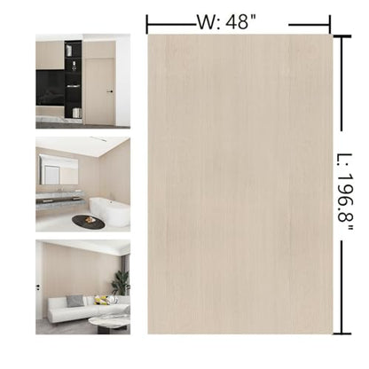 Extra Wide 48"x196" Natural Wood Contact Paper Beige Wood Grain Wallpaper - color: Beige, size: 48" x 196.9"