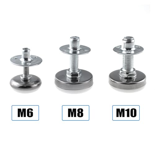 6pcs Adjustable Leg Levelers Furniture Leveling Feet M6 Thread Heavy Duty Couch Table Chair Leveling Feet for Indoor, Outdoors