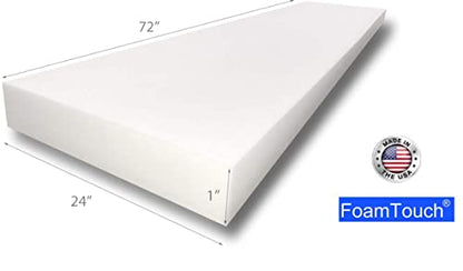 FoamTouch Upholstery Foam 1x 24x72(3pack), 1x24x72HDF, White - style: 1x24x72HDF(3pack)