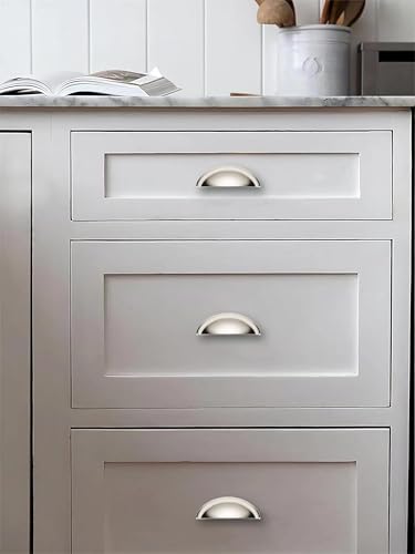 10 Pack 2-1/2" Drawer Pulls Polished Nickel Cabinet Cup Pulls Kitchen Hardware Cabinet Handles Drawer Handles Knobs 2-1/2 inch (64mm) Center to Center - color: Polished Nickel, size: 2-1/2 inch Hole Center, style: 10 Pack