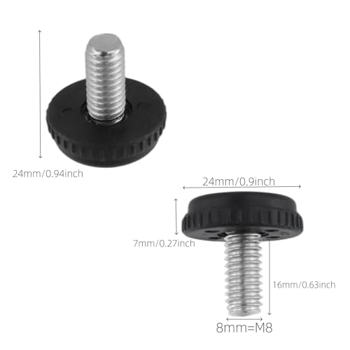 24PCS Threaded Furniture Levelers Feet 5/16"-18 Thread with T-Nuts
