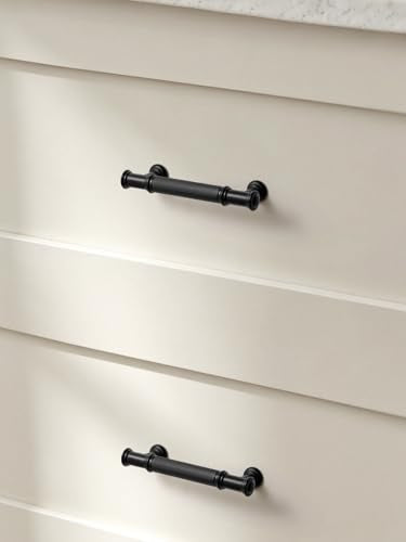 5 Pack Black Cabinet Pulls 3" Hole Center Matte Black Handles Drawer Pulls Closet Bathroom Vanity Dresser Hardware Zinc Alloy - color: Black, size: 3"(76mm) Hole Centers