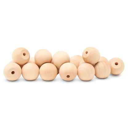Wood Knobs, 1 Inch Round Natural Wood Drawer Pulls, Pack of 25 Unfinished Wooden Drawer Knobs, Ball Shaped Wood Cabinet Knobs, Nursery Dresser Knobs, Wood Door Knobs and Crafts - size: 1 inch