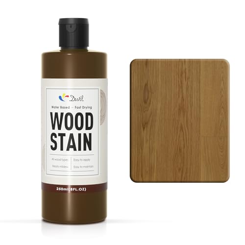 DWIL Wood Stain - Water Based Wood Paint, Multiple Finishes, Fast Drying, Indoor and Outdoor Furniture Paint, Wood Paneling, Wood Cabinets, Low Odor ＆ Non-Toxic (8.5oz Natural Oak) - color: Natural Oak, style: Without Tool