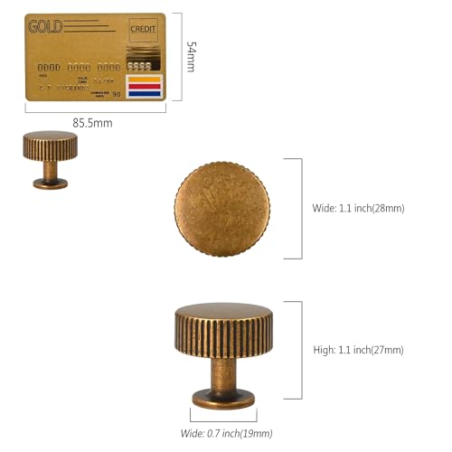 Amerdeco 10 Pack Antique Brass Cabinet Knobs - color: Antique Brass, size: 1"/25MM