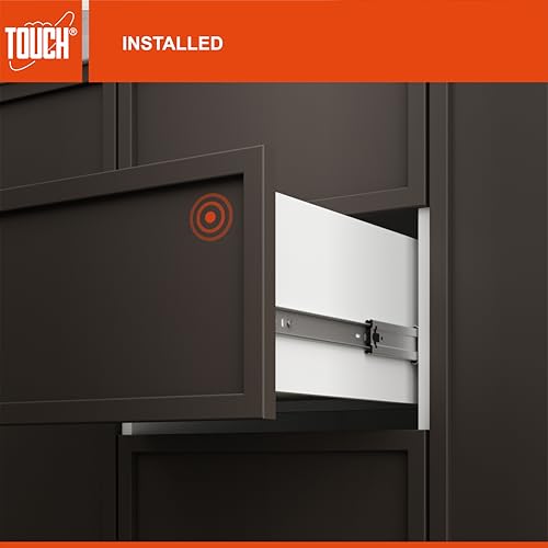 TOUCH Drawer Slides (1 Pair, 10 Inch 250mm) Push to Open Side Mount Ball Bearing 3 Folds Metal Rails Track Guide Glides Runners Heavy Duty Drawer Dresser Kitchen, 100 LB Capacity - color: PUSH-OPEN, size: 10" 250MM