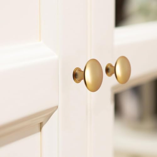 32 Pcs Champagne Cabinet Knobs, Round Dresser Knob Kitchen Drawer Knobs, Single Hole Cupboard Door Knob Dresser Drawer Pulls Handles (Champagne) - color: Champagne, size: 32 Pack