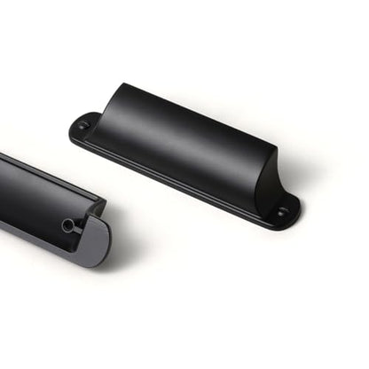 Goo-Ki 6 Pack Cabinet Cup Pulls Matte Black Bin Cup Drawer Pull, 3" c-c Modern Black Cabinet Pulls Solid Dresser Handles Zinc Alloy Kitchen Cabinet Hardware - color: Matte Black, size: 3 Inches Center-Center