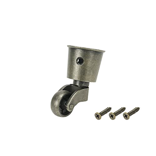 Semetall 4Pack Metal Vintage Swivel Round Cup Caster 2.6x1.5 Inch(Bronze) - style: A-T0033