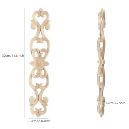 Wood Carved Onlays Appliques (Style6,4 pcs) - style: Style6,4 pcs