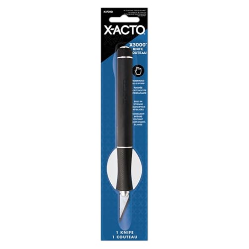 X-ACTO Rubber-Barrel Hobby Knife, X3000 Knife, Includes Three #11 Blades - Textured Grip, Makes Precise Cuts