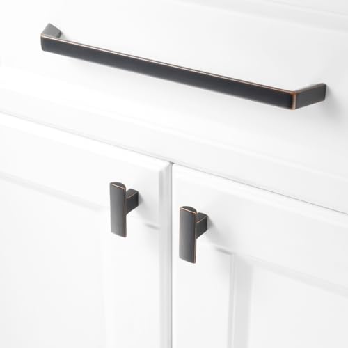 KOOFIZO 1 Pack 8-4/5 Inch Oil Rubbed Bronze Cabinet Pulls Rubbed Bronze Cabinet Handles Hardware for Kitchen Cabinets Drawers P21 Bedroom Dresser Bathroom Vanity Cupboard - color: Oil Rubbed Bronze, size: 8-4/5" CC - 1Pcs