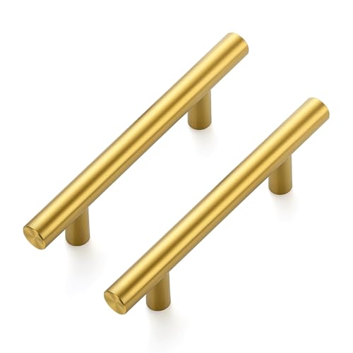 Ravinte Hardware Gold Cabinet Handles Drawer Pulls 3 Inch CC 25 Pack - color: Gold T-Shaped, size: 3" Hole Center