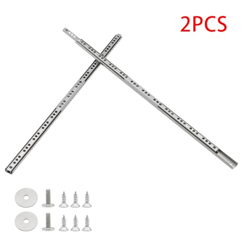 2Pcs 438mm/17.24" Silver Stainless Steel Drawer Slides (1 Pair) - size: 438mm/17.24"