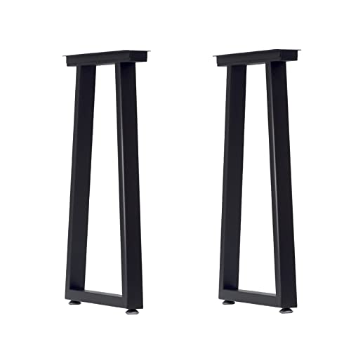 Taelakeni 28 Inch Metal Table Desk Legs, Heavy Duty Industrial Style Dinning Table Leg with Adjustment Feet Pads, Trapezoid - color: Trapezoid, size: 28 IN
