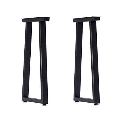 Taelakeni 28 Inch Metal Table Desk Legs, Heavy Duty Industrial Style Dinning Table Leg with Adjustment Feet Pads, Trapezoid - color: Trapezoid, size: 28 IN