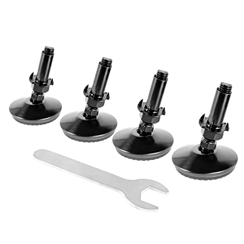M10 Swivel Leveling Feet with 2" Thread Length - Black, 4 Set - color: Black, size: M10 x 50mm