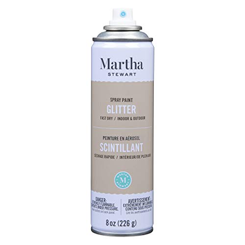 MARTHA STEWART Paint & Primer 8oz Spray Paint, Glitter Sterling (42938) - color: Glitter Sterling