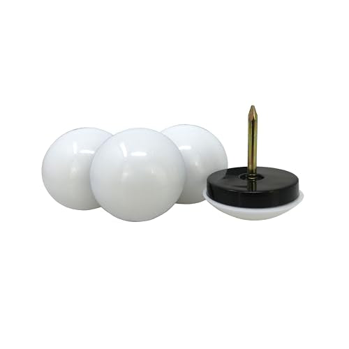 Waxman Consumer Group 4628195N 1-1/8" White Domed Furniture Glides 4 Count - size: 1-1/8", style: Angled Furniture Legs