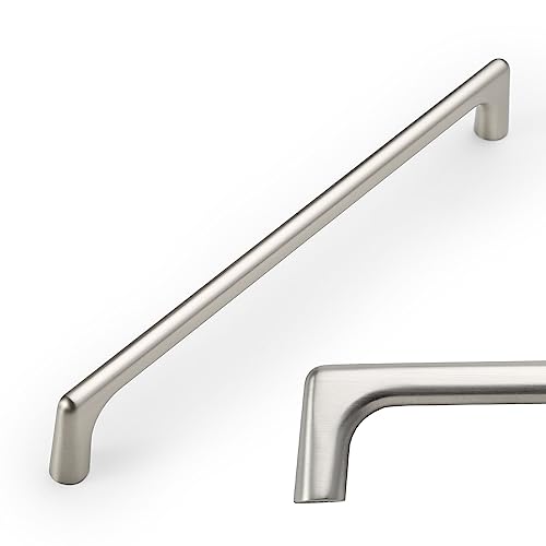 Amerdeco 10 Pack Brushed Satin Nickel Cabinet Pulls 7.5 Inch(192MM) Hole Centers Kitchen Cabinet Handles Hardware Kitchen Handles for Cabinets Cupboard Handles Drawer Pulls ZH0041 - color: Brushed Satin Nickel, size: 7.5" hole center