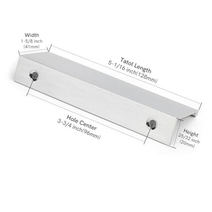 Rergy 10 Pack 3-3/4" Cabinet Pulls Brushed Nickel Finger Pulls for Cabinets - color: Brushed Nickel, size: Hole Center: 3-3/4in(96mm)