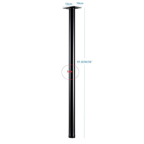 36 Inch Metal Desk Legs, Adjustable Table Legs - size: 36"