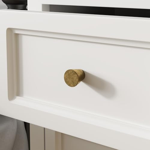 homdiy 10 Pack Antique Brass Dresser Knobs Drawer Knobs - color: Antique Brass