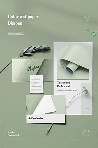 Dimoon 236''x17.7'' Green Peel and Stick Wallpaper Contact Paper Modern Self Adhesive Wall Paper Removable Renter Friendly Textured Solid Color Shelf Cabinet Vinyl Roll (236''x17.7'',Light Green) - color: Light Green, size: 17.7" x 236"