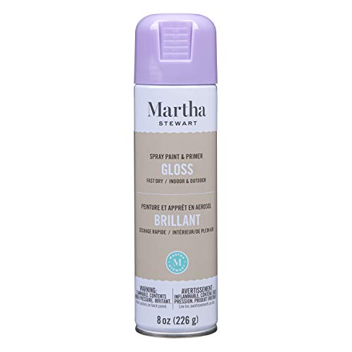 MARTHA STEWART Paint & Primer 8oz Spray Paint, Gloss Hydrangea Purple - color: Gloss Hydrangea Purple