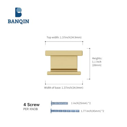 10 Pack Gold Cabinet Knobs Solid Kitchen Drawer Dresser Knobs - color: Gold, size: Single Hole