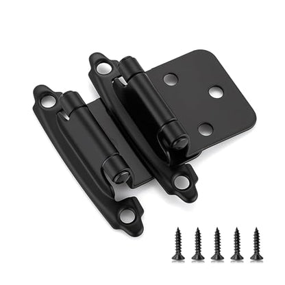 Ravinte Matte Black Cabinet Hinges, 1/2 Inch Overlay, 60 Pack (30 Pairs) - color: Black