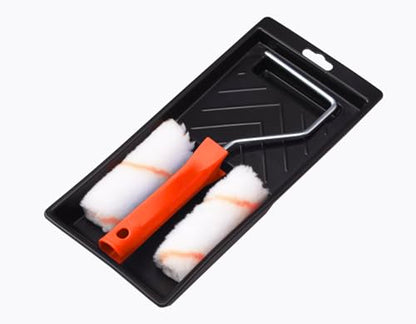 Edward Tools 4 Inch Paint Roller Set – Mini Roller Kit with 2 Polyester Covers, Frame & Paint Tray – Smooth & Semi-Smooth Surfaces