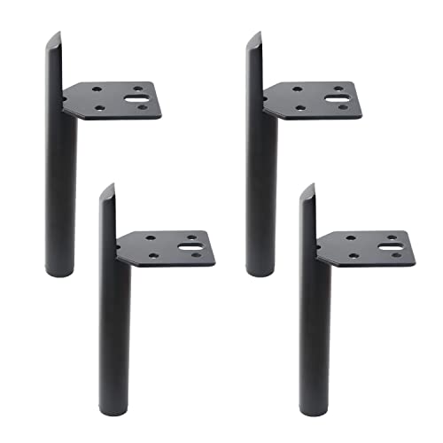 Osring 6 Inch Furniture Cabinet Legs, Side-Mounted Metal Table Feet Black - color: Black, size: 6 Inch