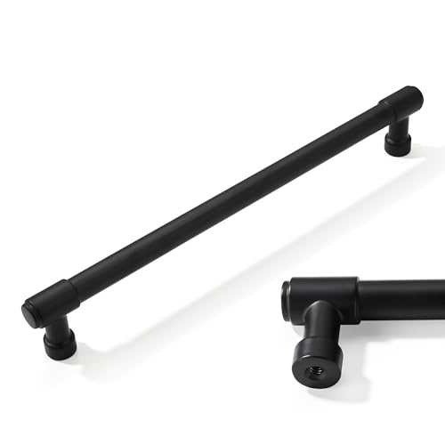 10 Pack 8 Inch Kitchen Cabinet Handles Matte Black Pulls for Drawers and Cabinets - Hardware for Cupboards - color: Matte Black, size: 8"(203mm) hole center