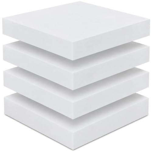 Frienda 4 Pack 3" x 22" x 22" Upholstery High Density Foam Cushion, White - color: White, size: 3" x 22" x 22"